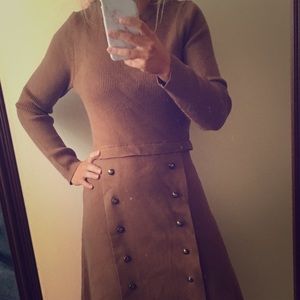 Brown sweater dress